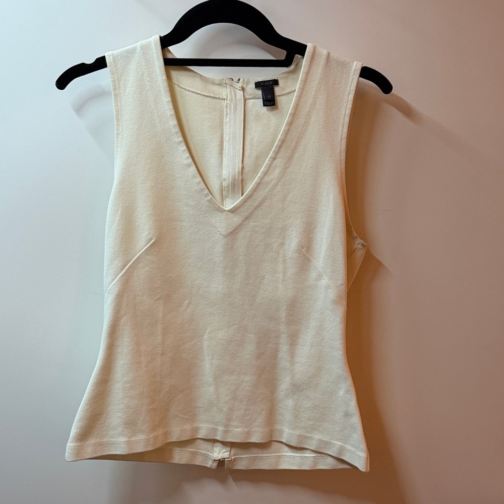 JCrew Elegant Cream Sleeveless Top